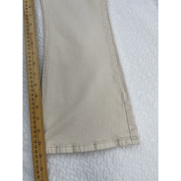 Free People Women's  Ivory Denim Crop  Stretch Bootcut Jeans Size 27 - Picture 7 of 10